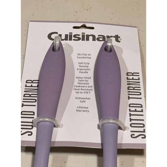 Cuisinart Nylon Solid Turner & Slotted Turner lavender purple NEW WITH TAGS! - Picture 2 of 4
